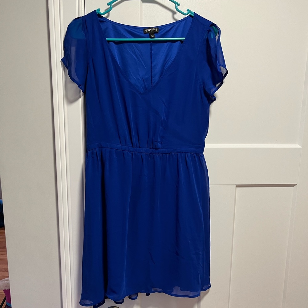 Express cobalt blue chiffon dress